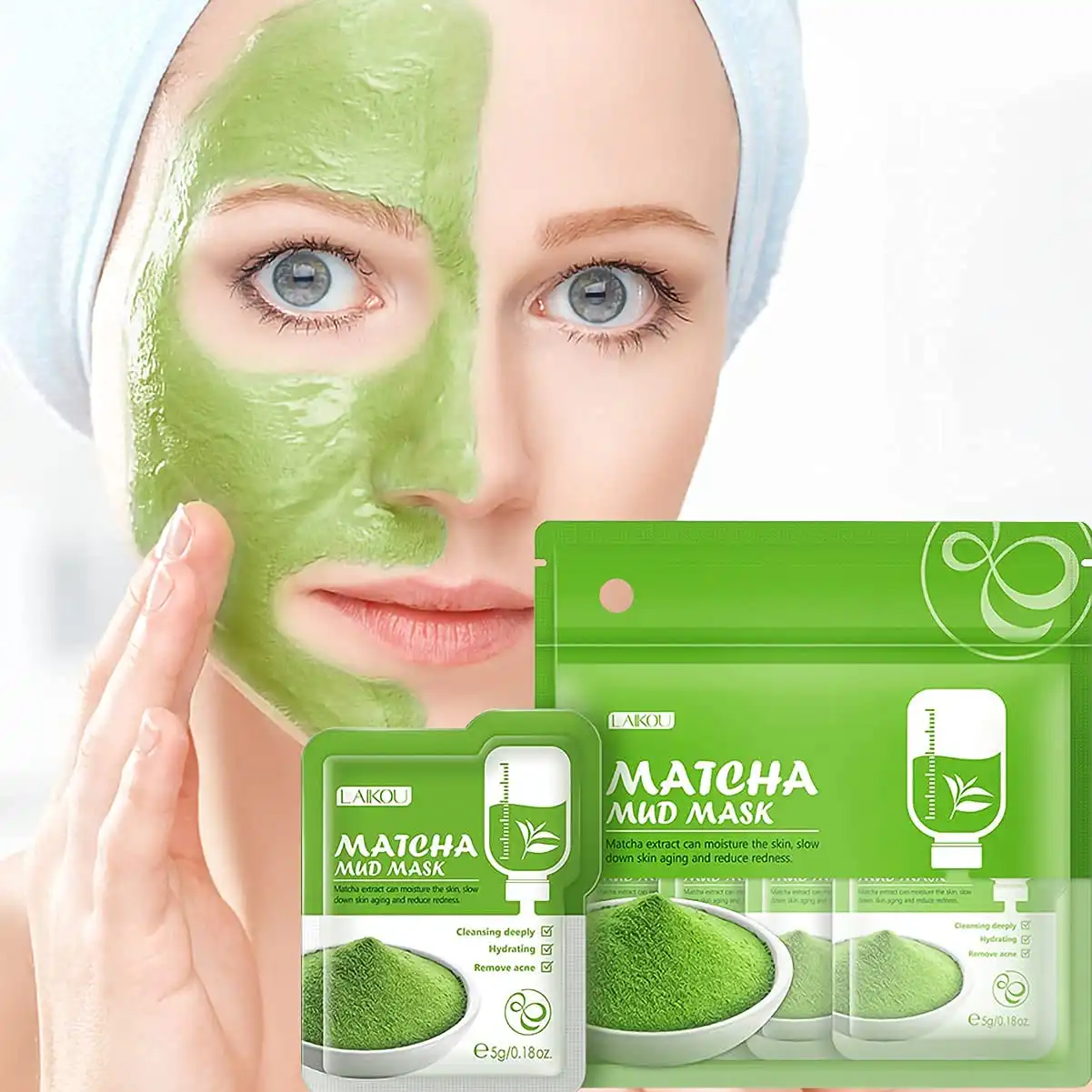Laikou Matcha Mud Mask – 15 Pcs (Full Course)