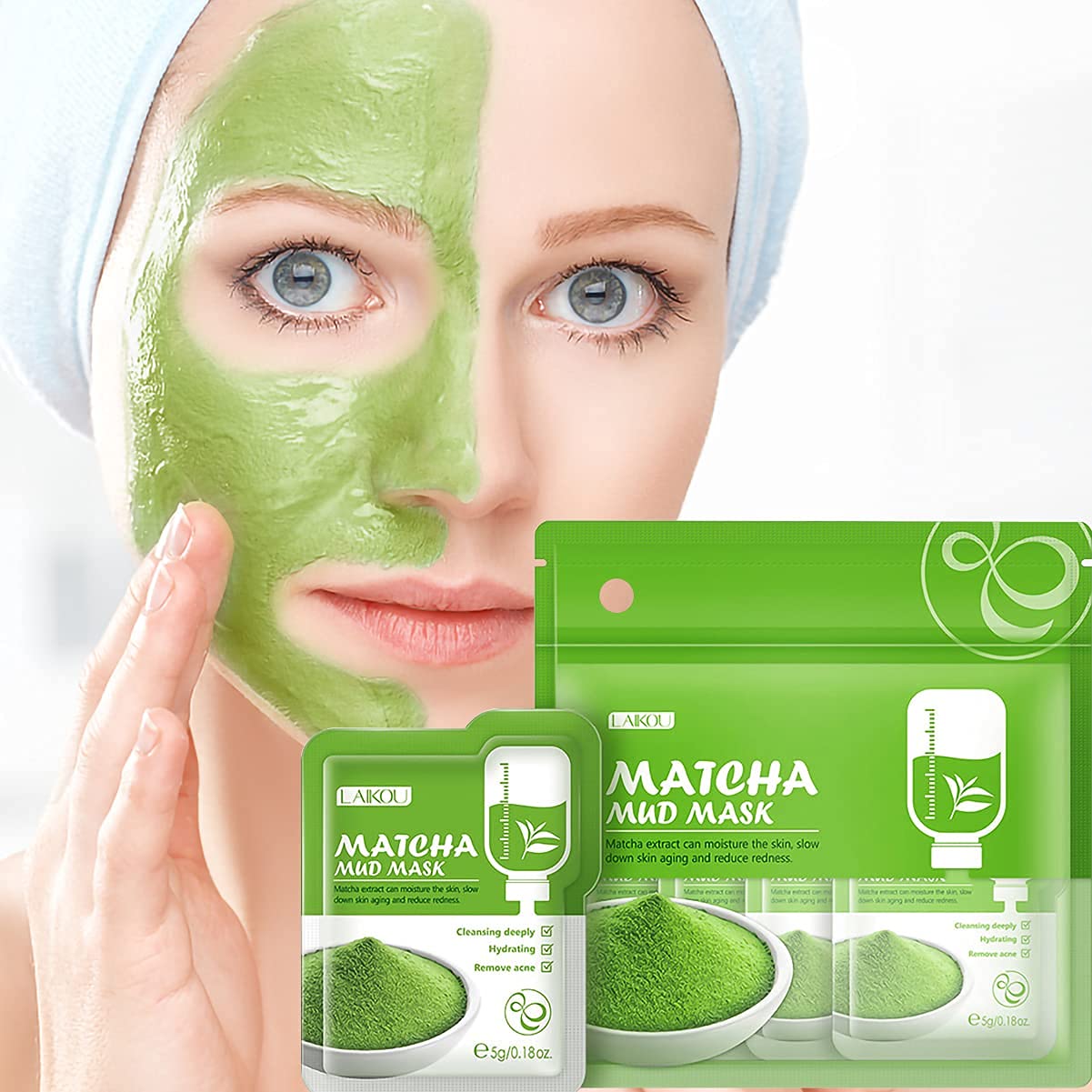 Laikou Matcha Mud Mask – 15 Pcs (Full Course)